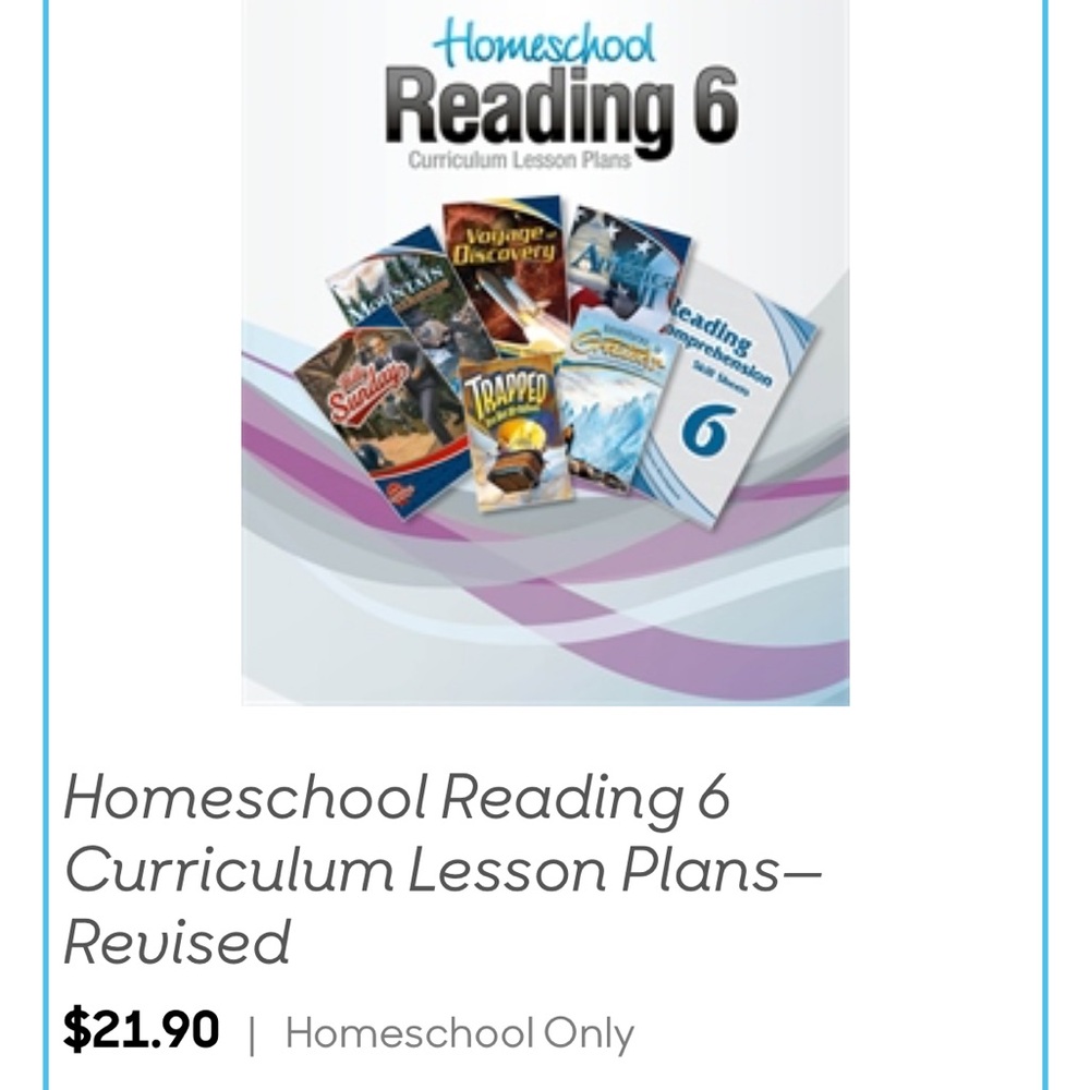 Abeka Homeschool Reading 6 Curriculum NEW